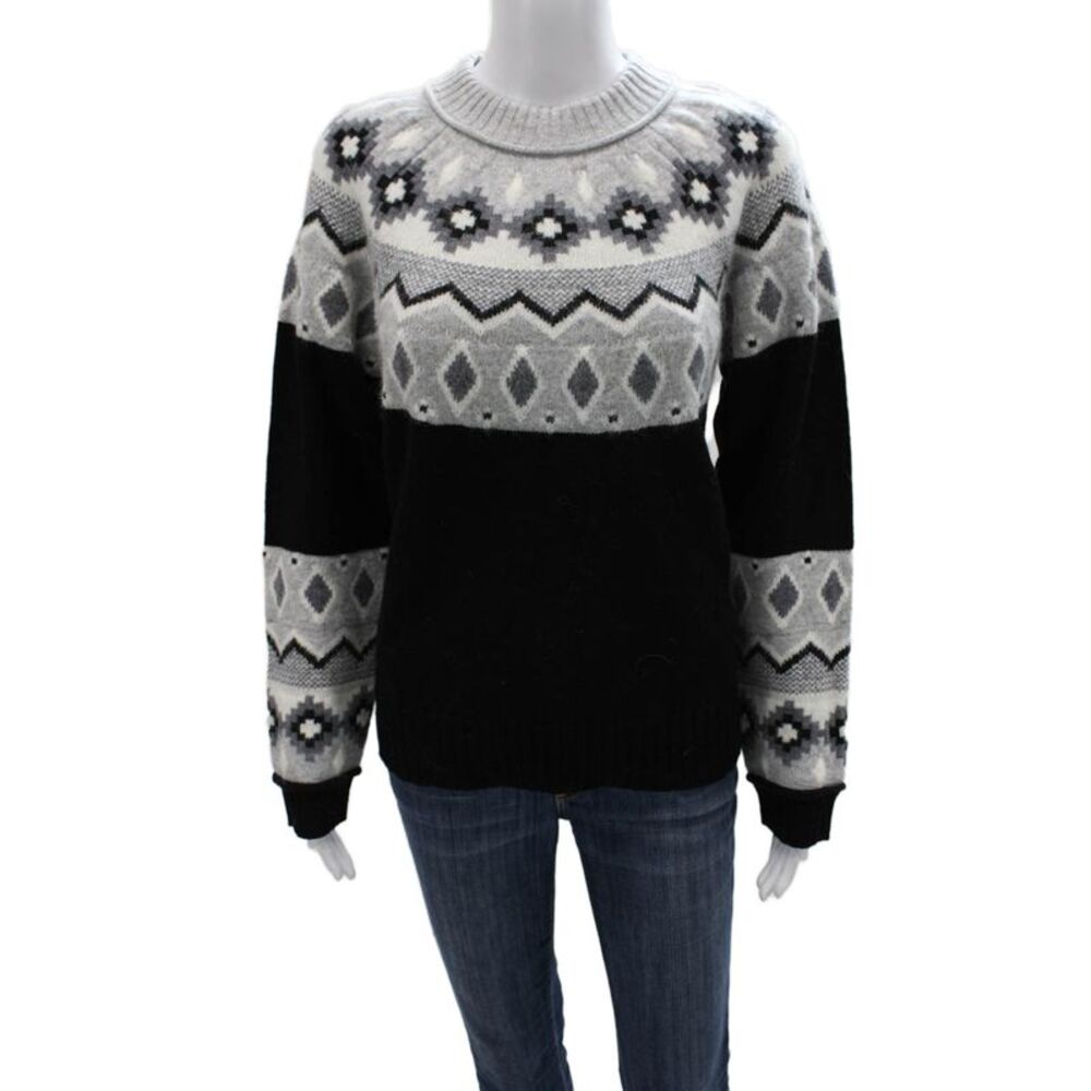 Alashan Womens Merino Wool Fair Isle Pullover Sweater Size M